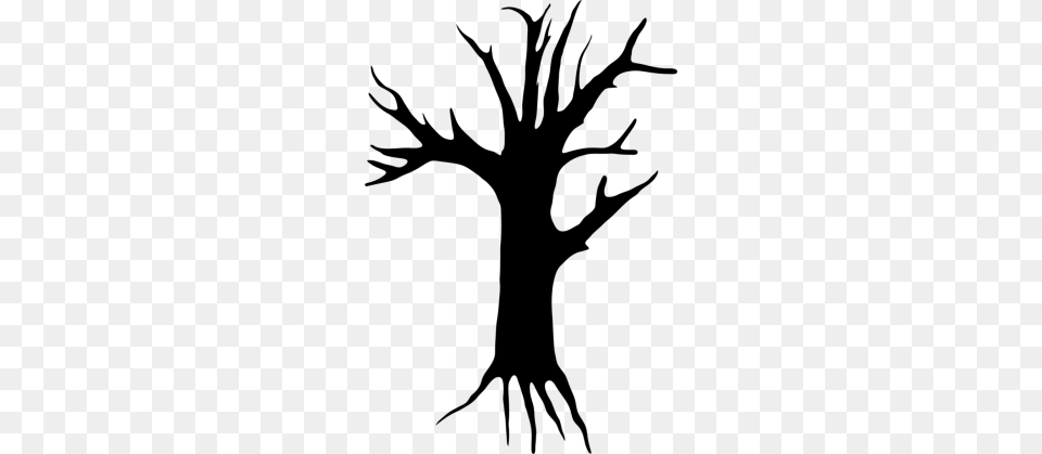 Spooky Tree Clipart, Gray Free Png Download