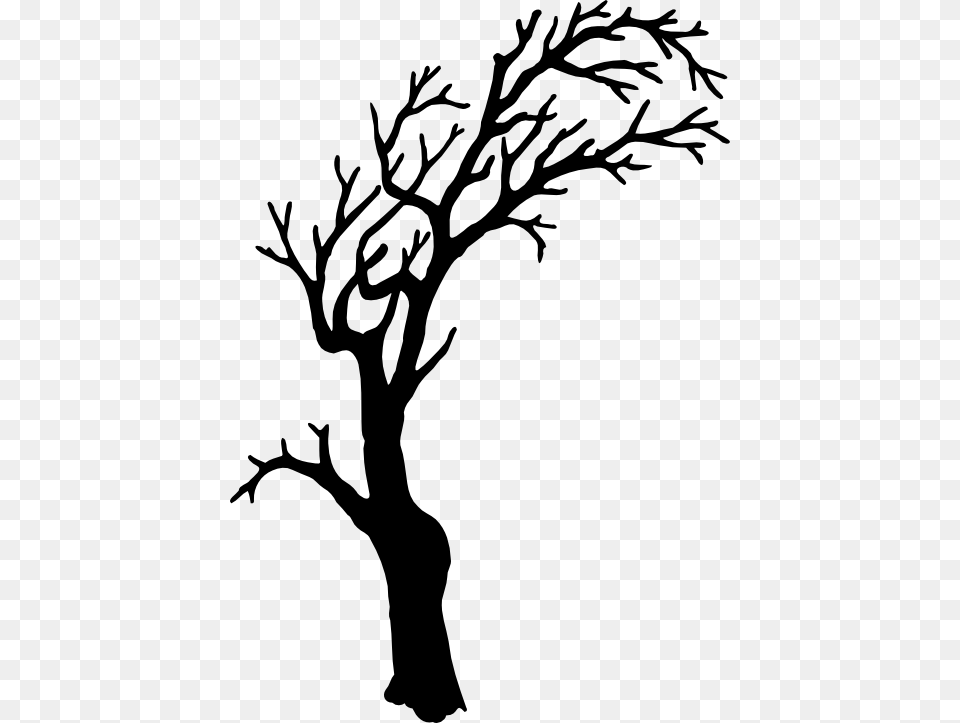 Spooky Tree Clipart Creepy Tree Silhouette, Gray Free Png Download