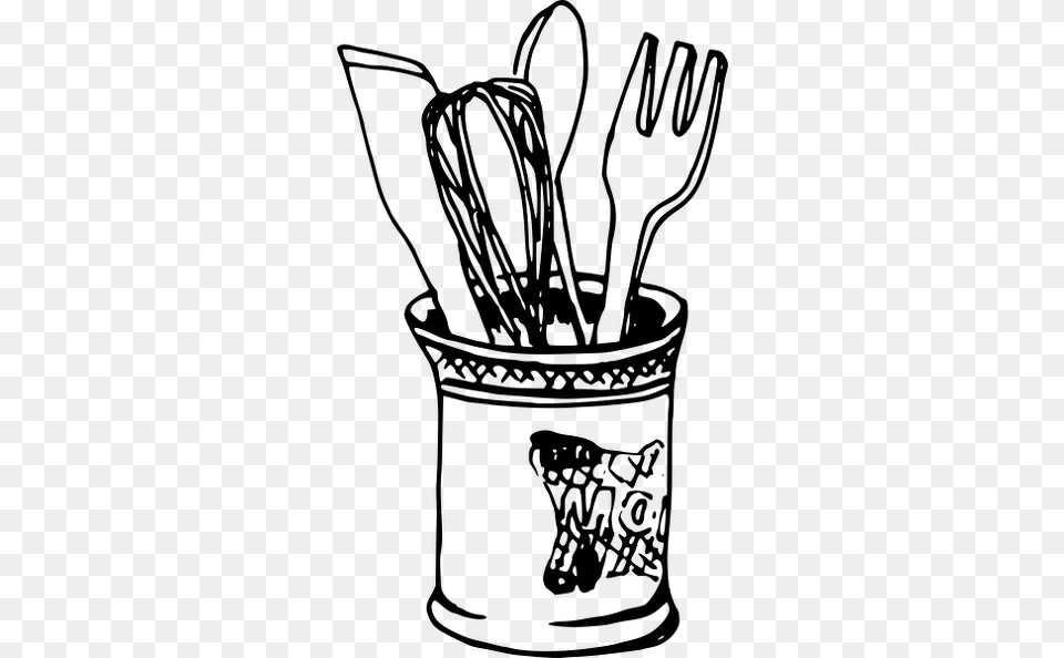 Spoon And Fork Drawing, Gray Png