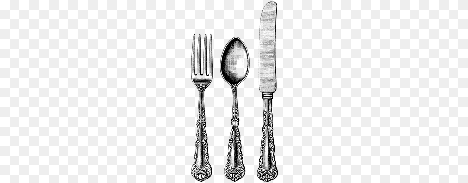 Spoon And Fork Drawing, Cutlery, Black, Silhouette Free Transparent Png