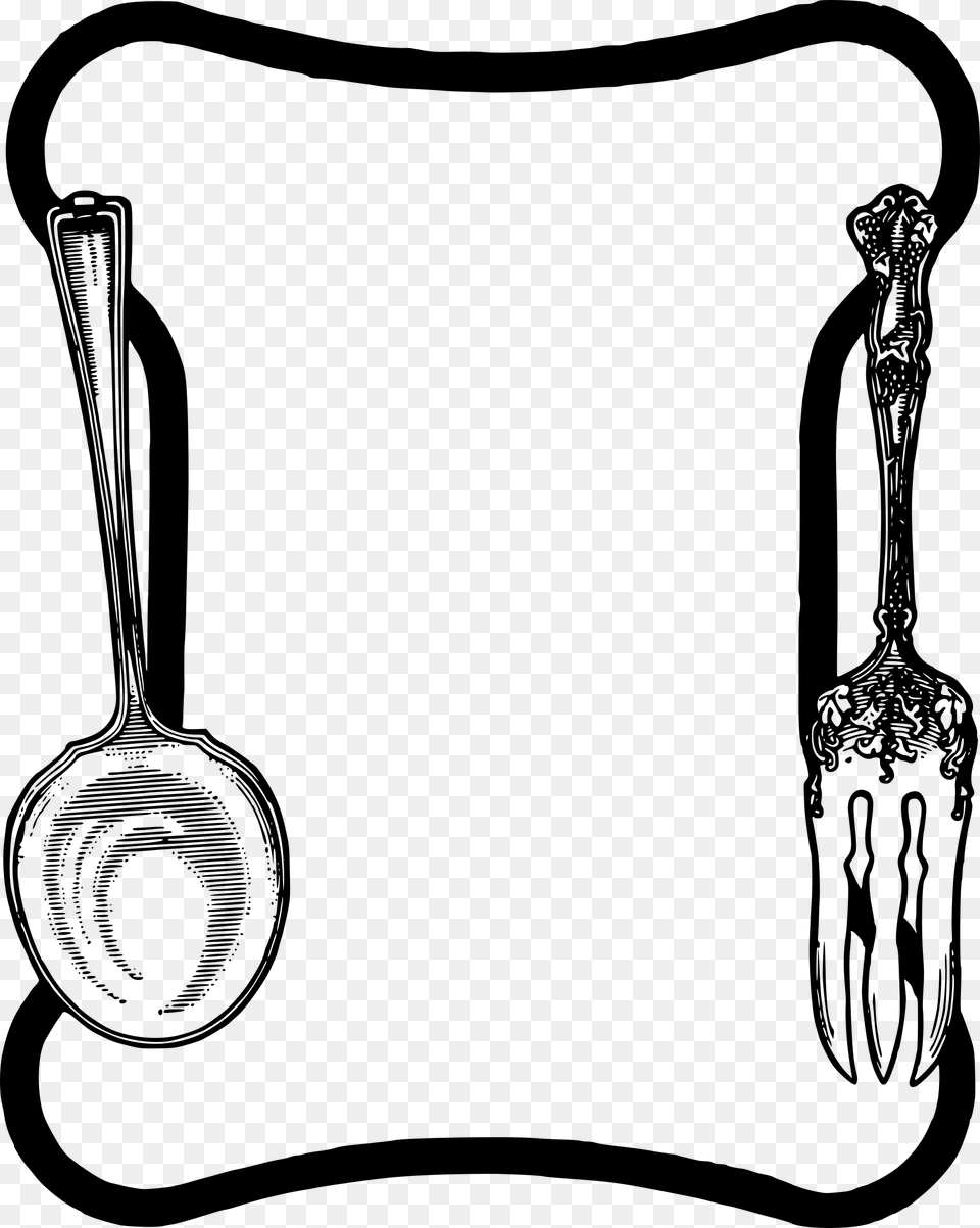 Spoon Fork Frame Clip Arts Spoon And Fork Frame, Gray Free Png Download
