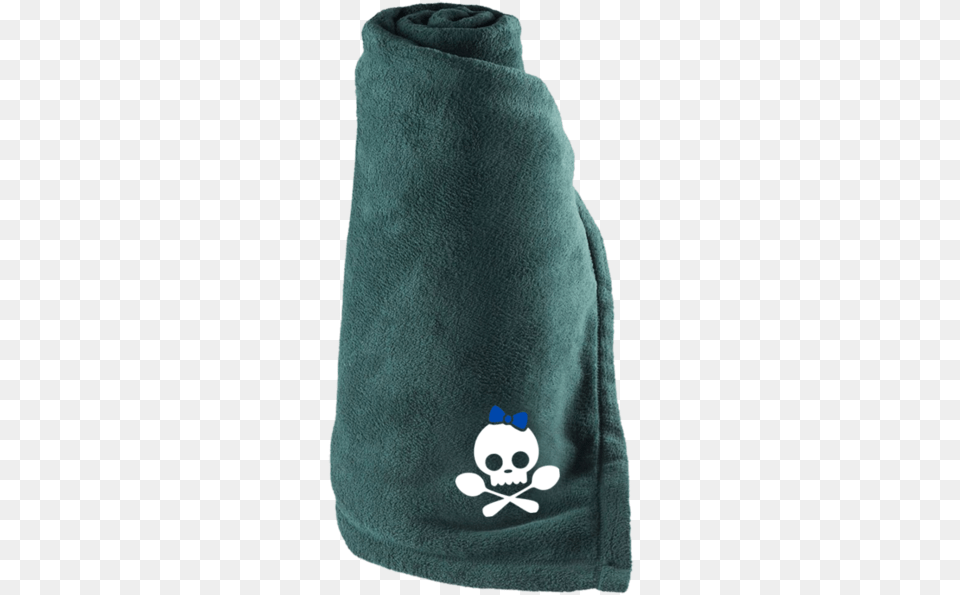 Spoonie Skull Blue Bow Large Fleece Blanket Spoonie Skull Zip Top Tote, Clothing, Hoodie, Knitwear, Sweater Free Png Download