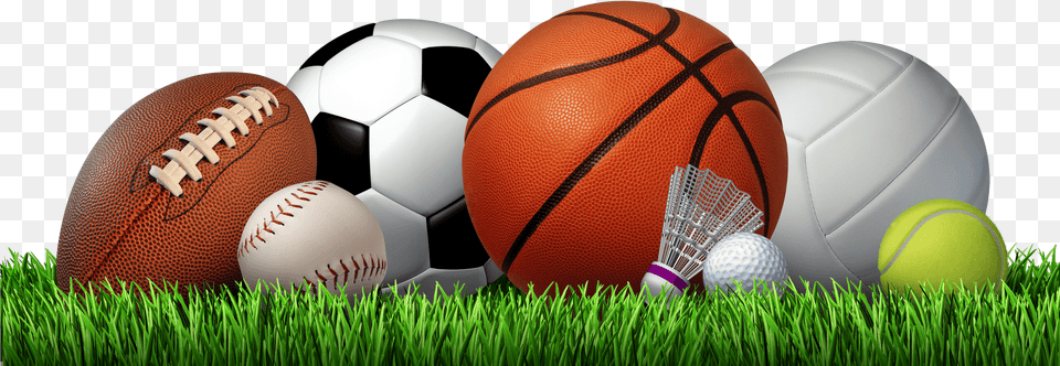 Sport Balls On Grass, Tennis Ball, Tennis, Soccer Ball, Soccer Png
