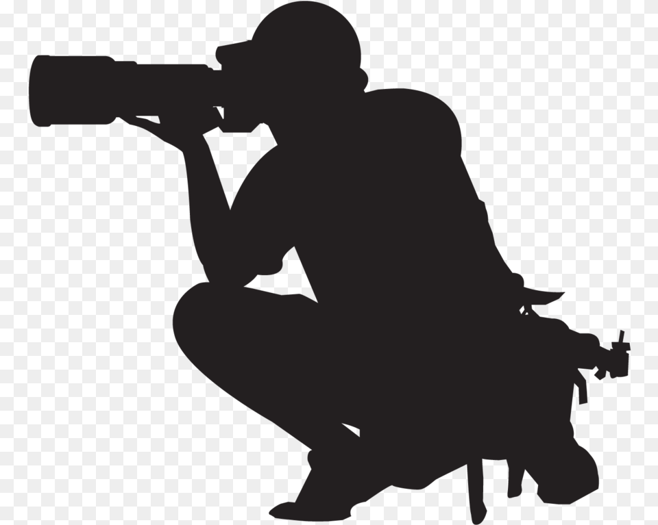 Sport Photographer Action Shot Camera Camera Silhouette Transparent, Person, Photography, Baby, Kneeling Png