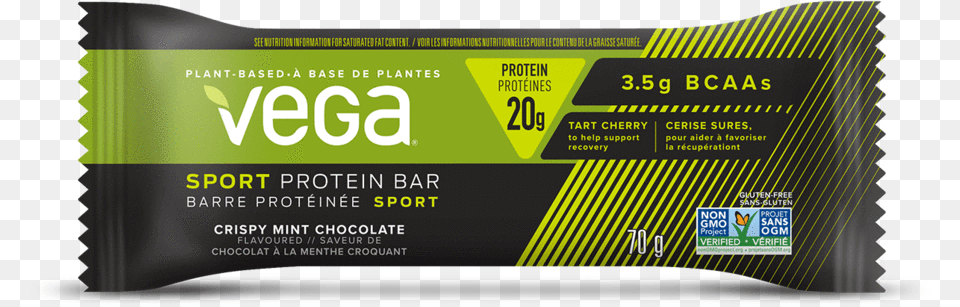 Sport Protein Bar Crispy Mint Chocolate Vega Protein Bars, Paper, Text Png Image