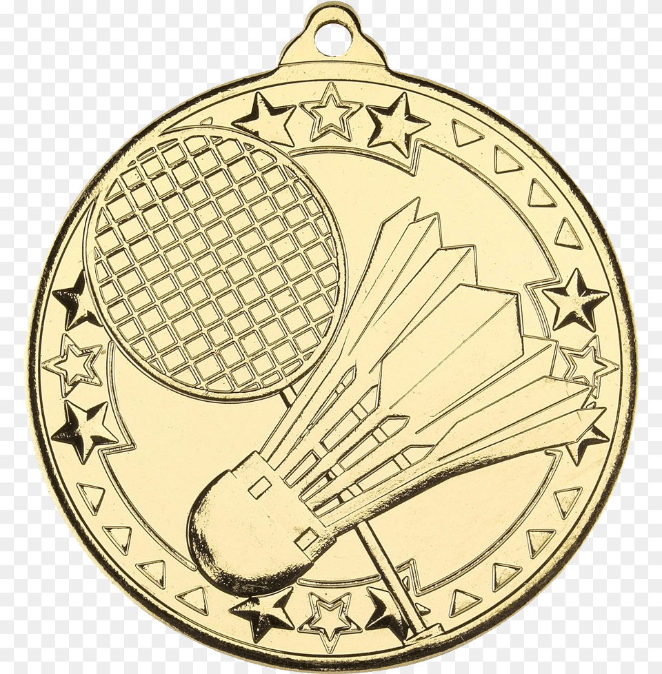 Sport Quiz Mini Star Trophy Award Badminton Medal, Gold Free Png