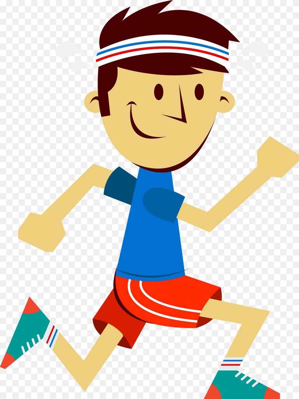 Sport The Little Boy In Transprent Clipart Cartoon Man Running, Baby, Person, Face, Head Free Transparent Png