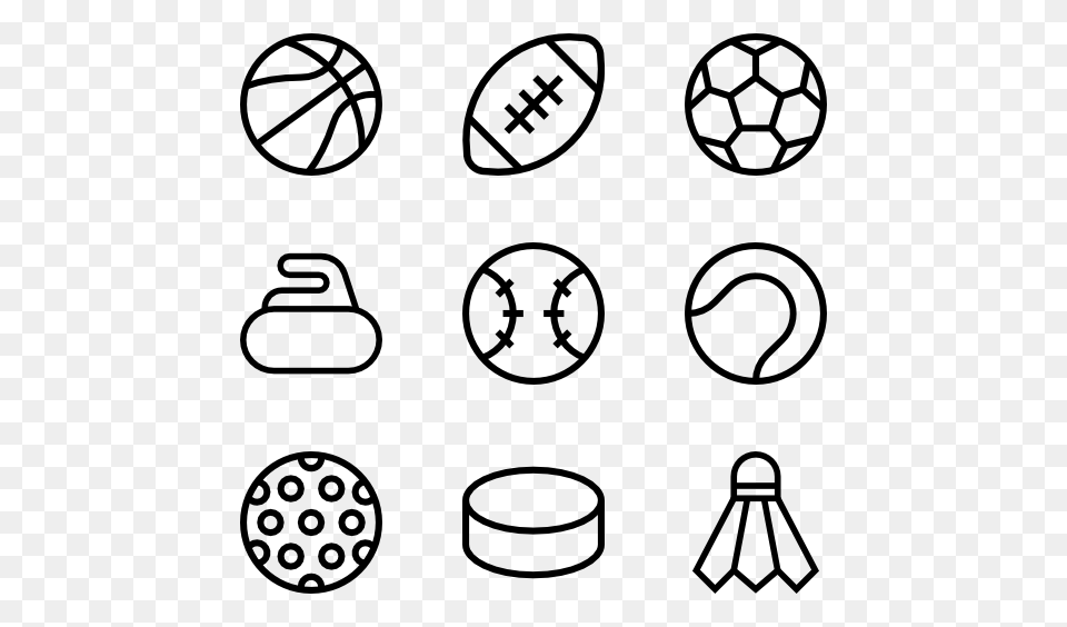Sports Ball Icons, Gray Png