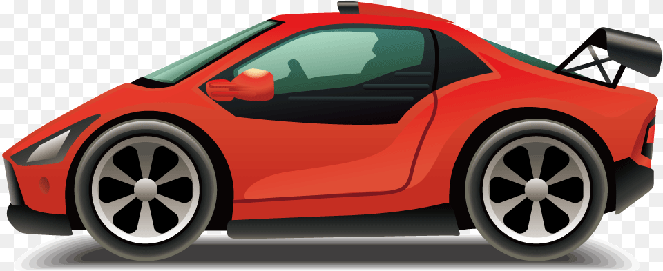 Sports Car Convertible Cartoon Cartoon Car, Alloy Wheel, Vehicle, Transportation, Tire Png