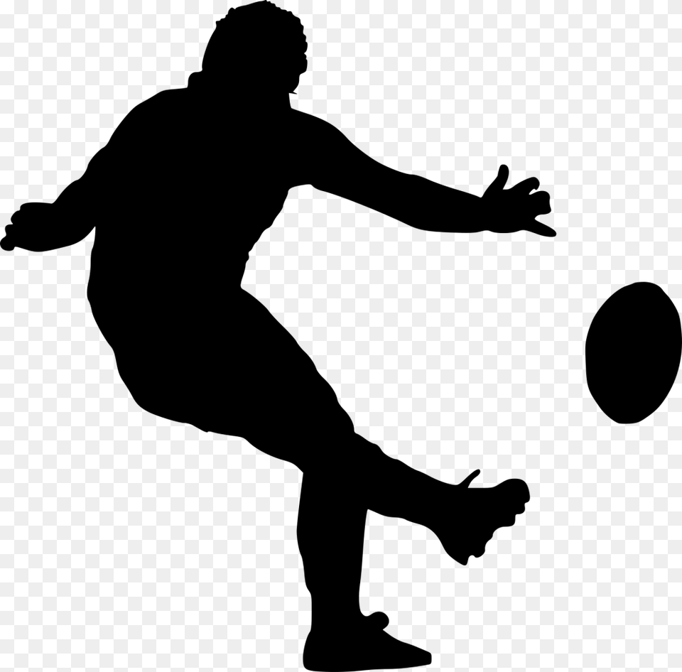 Sports Clipart Silhouette Clipart Rugby Ball, Gray Free Transparent Png