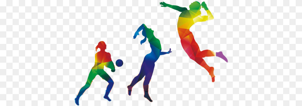 Sports Color Figures Clipart Image And Colorful Volleyball Background Design, Dancing, Leisure Activities, Person, Adult Free Transparent Png