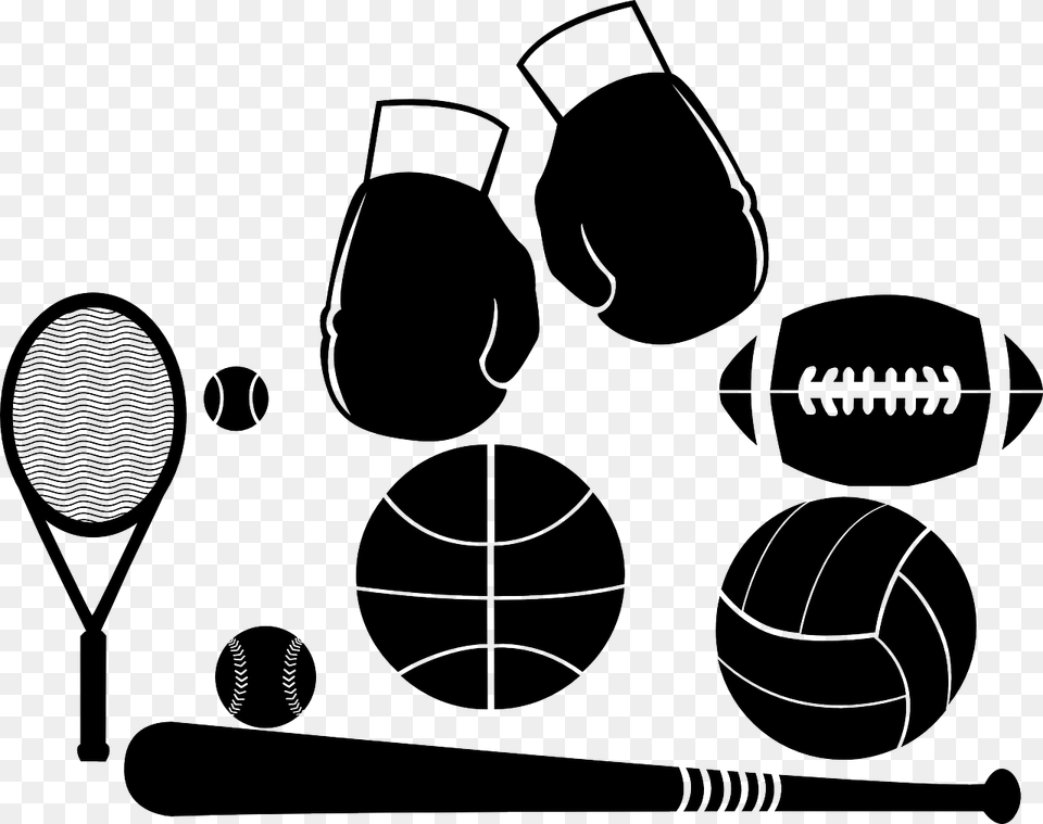 Sports Game Sporting Goods Ball Martial Arts Sports Black And White, Stencil, Racket, Sport, Tennis Free Transparent Png