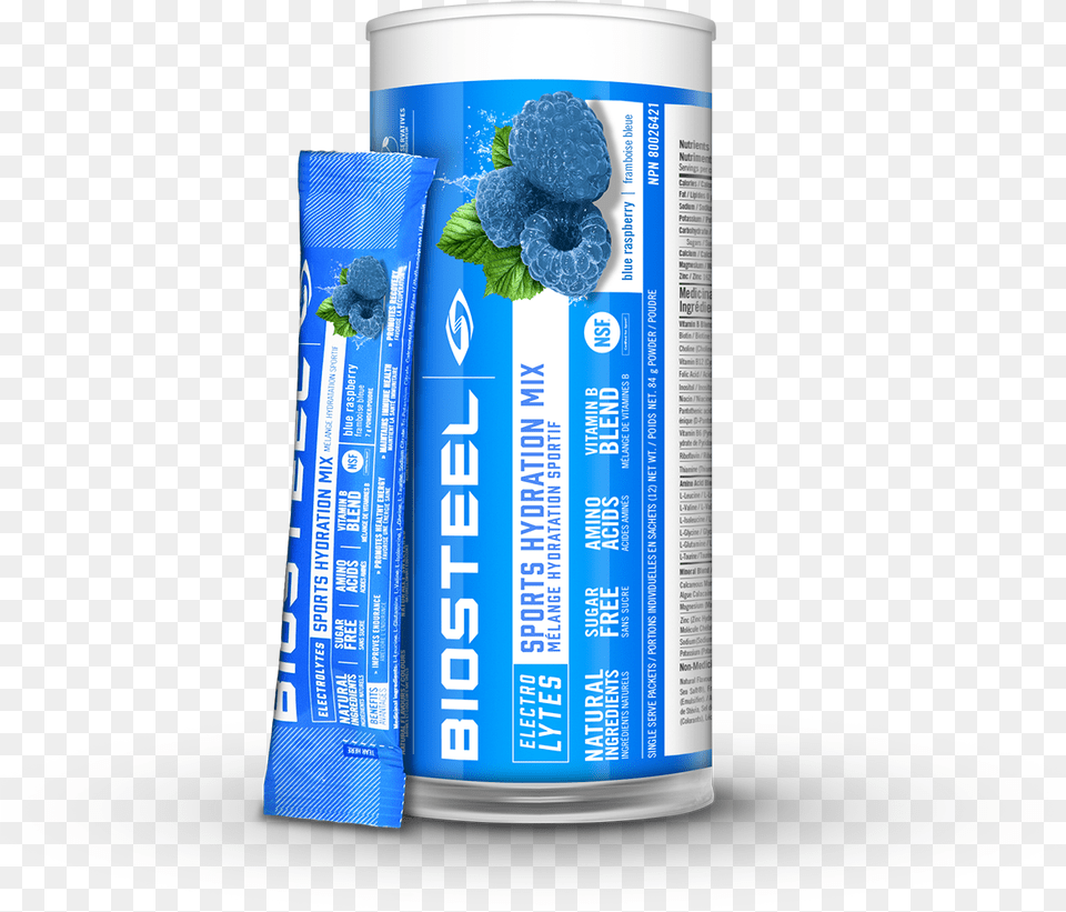 Sports Hydration Mix Tube Blue Raspberry Biosteel Drink, Can, Tin Free Png