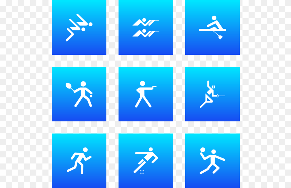Sports Icon In Style Flat Square White On Ios Blue, Martial Arts, Person, Sport, Tai Chi Free Png