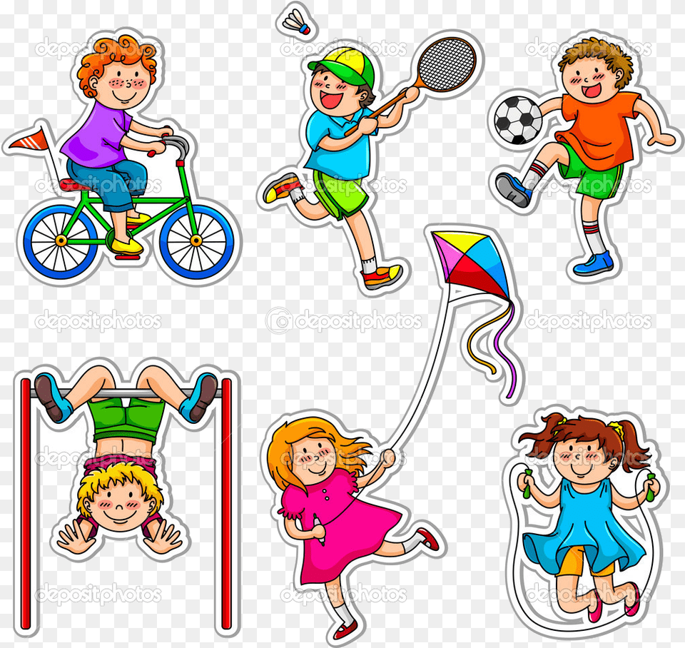 Sports Kids Clipart Depositphotos Active Playing Transparent Games Clipart, Baby, Publication, Book, Comics Png