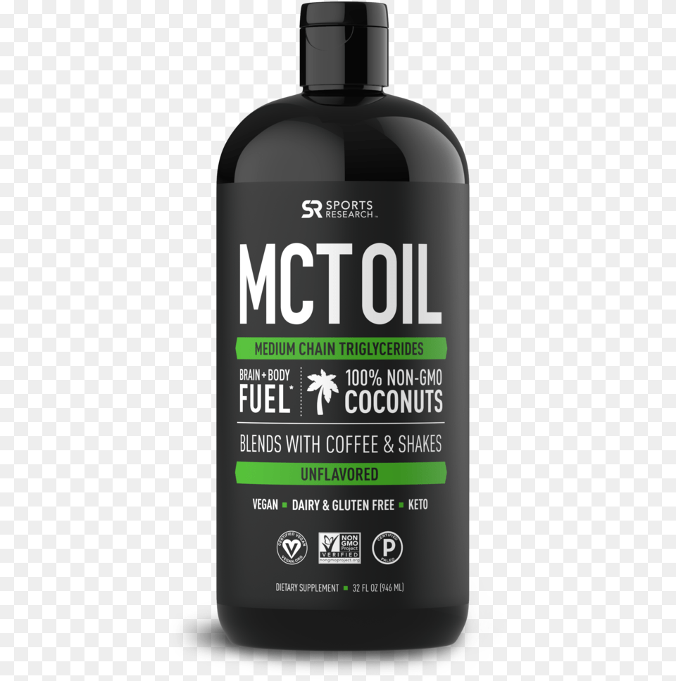 Sports Research Mct Oil, Bottle, Cosmetics, Perfume, Shampoo Free Png Download