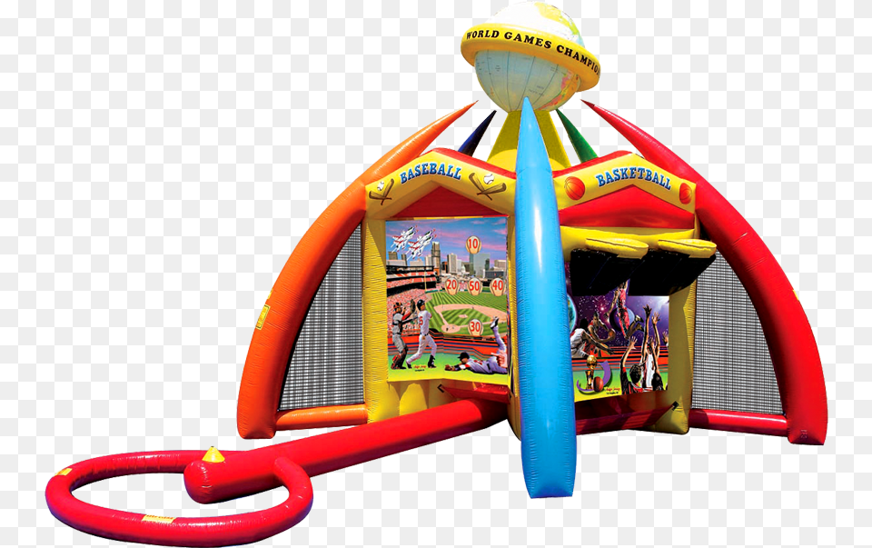 Sports World Six Game Challenge Inflatable Carnival Games, Play Area, Person, Outdoors Free Transparent Png