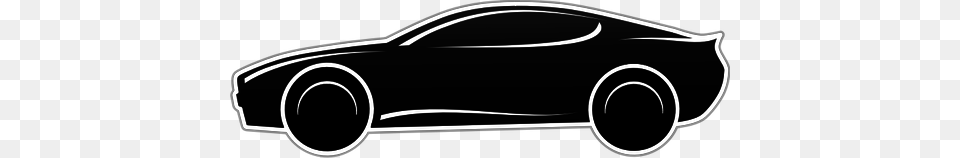 Sportscar In Black And White Vector Clip Art, Stencil, Car, Coupe, Sports Car Free Png