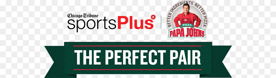 Sportsplus Papajohns The Perfect Pair Papa Johns, Logo, Person, People, Scoreboard Png