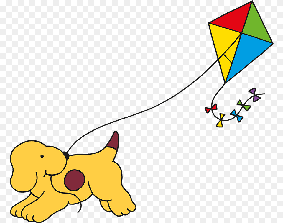 Spot Plays With His Kite, Toy, Animal, Canine, Dog Free Png Download