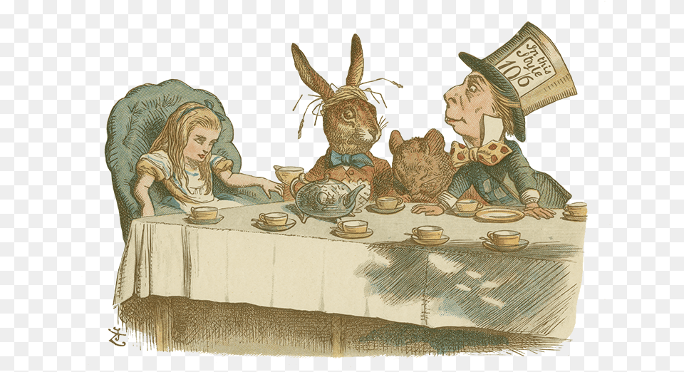 Spotlight Alice In Wonderland Tea Party, Table, Art, Painting, Dining Table Png Image