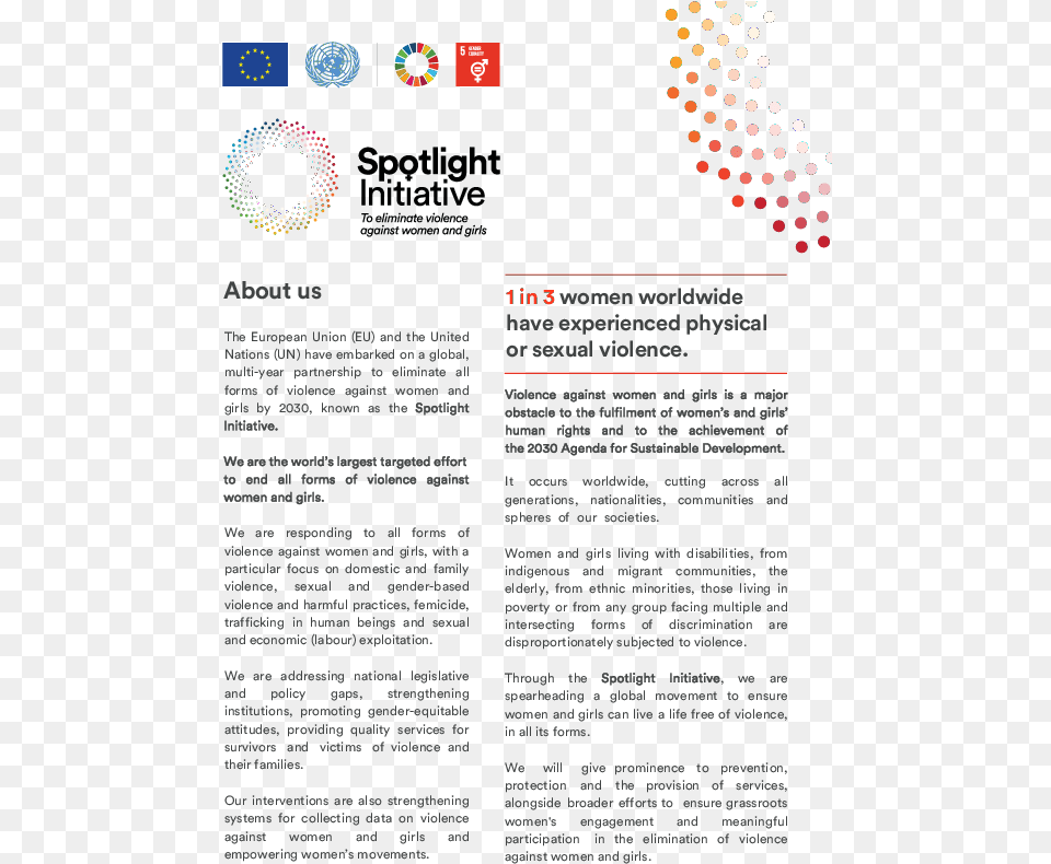 Spotlight Initiative Background Note Document, Page, Text, File Free Png