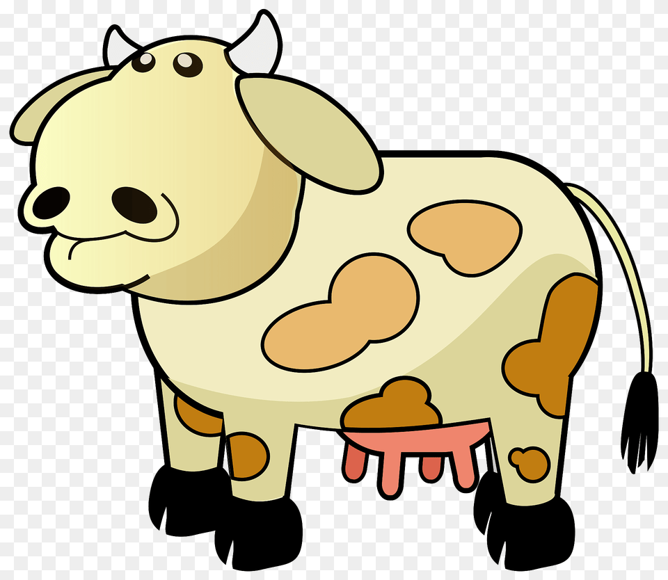 Spotted Cow Clipart, Livestock, Animal, Cattle, Mammal Png