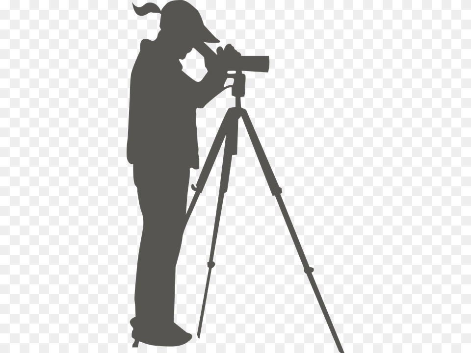 Spotting Scope Silhouette, Photography, Tripod Free Transparent Png