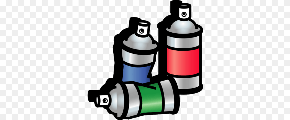 Spray Can Cartoon Group With Items, Spray Can, Tin, Bottle, Shaker Png