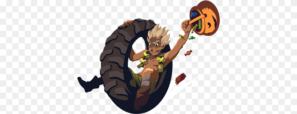 Spray Junkrat Trick Or Treat Overwatch Junkrat Halloween Spray, Baby, Person, Face, Head Png Image