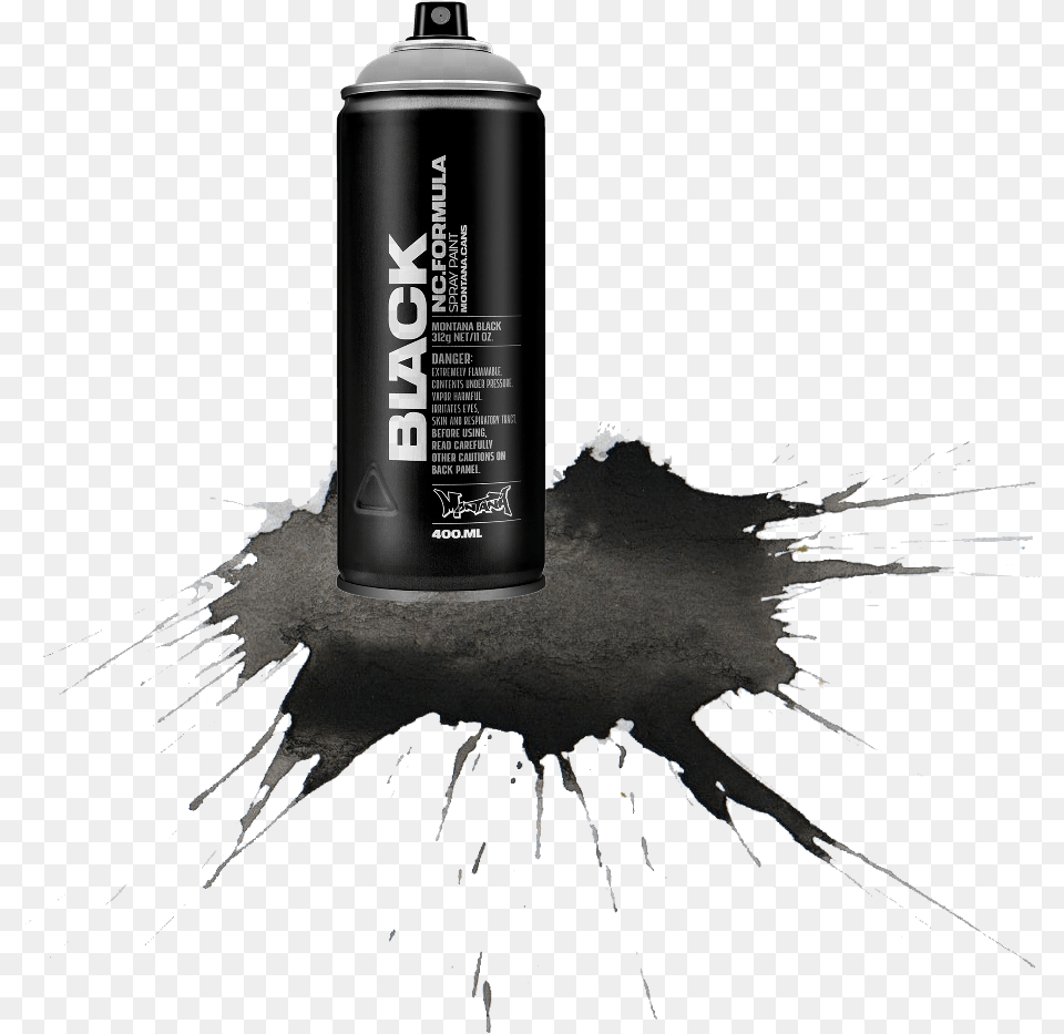 Spray Paint Black Splatter Splash Graffiti Montana Black 400ml 50 True Magenta, Can, Spray Can, Tin, Bottle Free Png Download