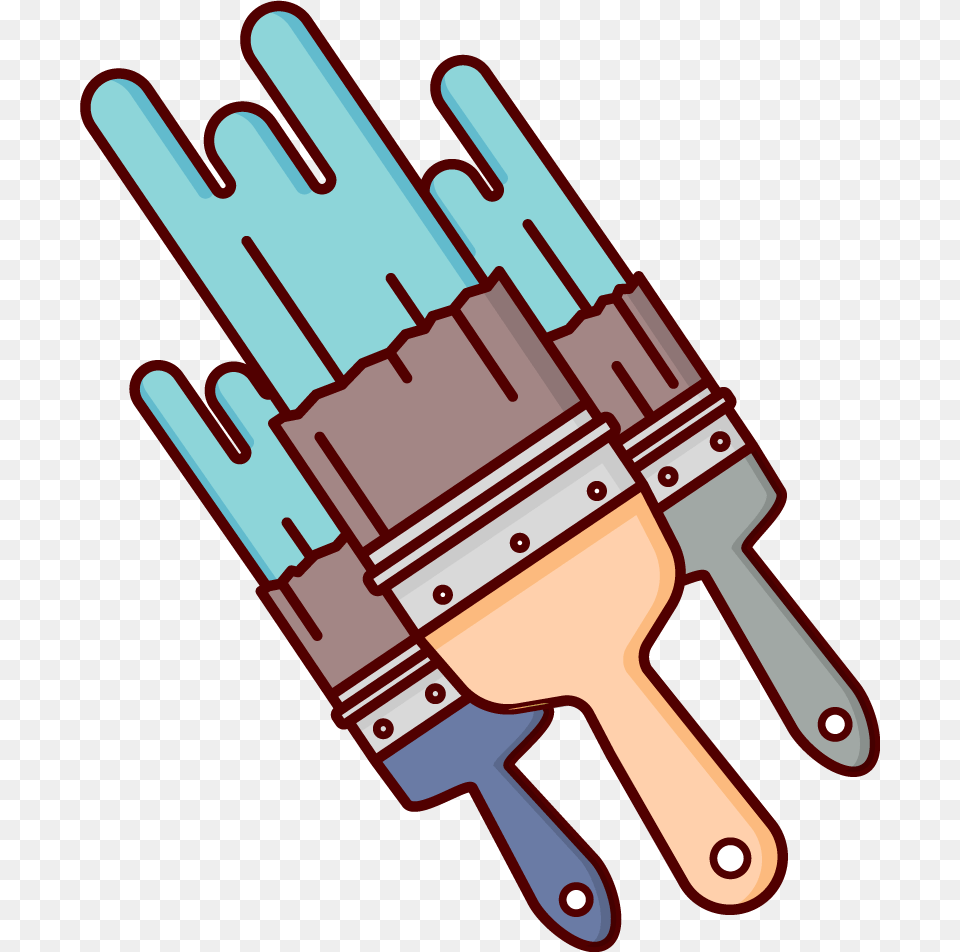 Spray Paint Line, Brush, Cutlery, Device, Fork Png Image