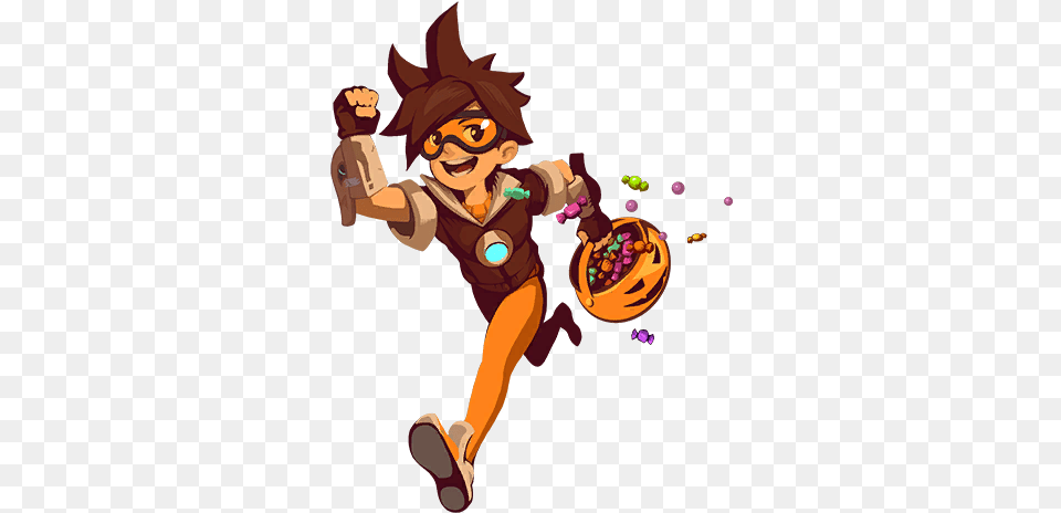 Spray Tracer Trick Or Treat Overwatch Halloween Sprays Tracer, Baby, Person, Face, Head Free Transparent Png