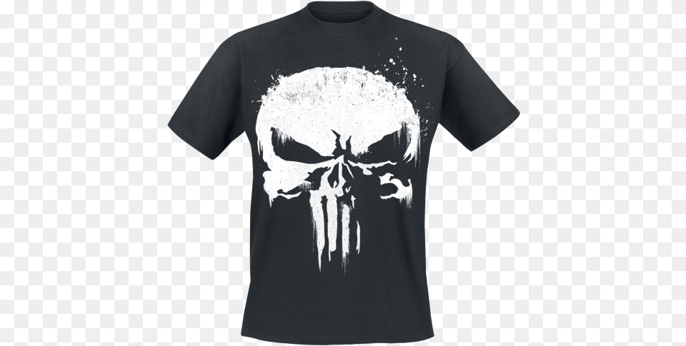 Sprayed Skull Logo Men T Shirt Black 100 Cotton Printed Punisher Sprayed Skull Logo, Clothing, T-shirt Free Transparent Png