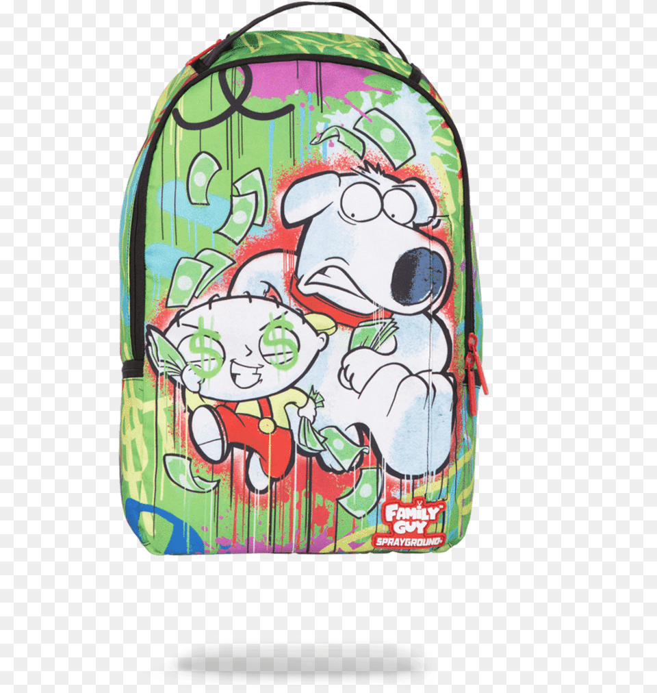 Sprayground Backpack Family Guy, Bag, Person, Face, Head Free Transparent Png