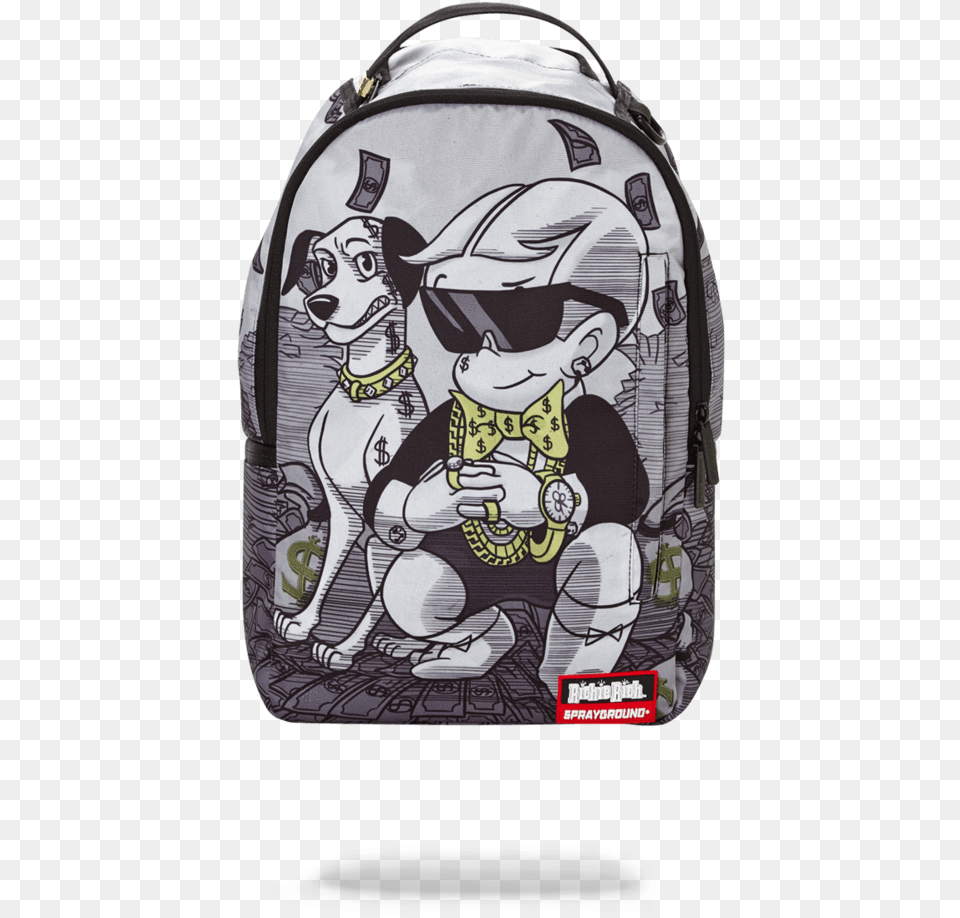 Sprayground Backpack Richie Rich Money Stacks, Bag, Accessories, Handbag, Baby Png