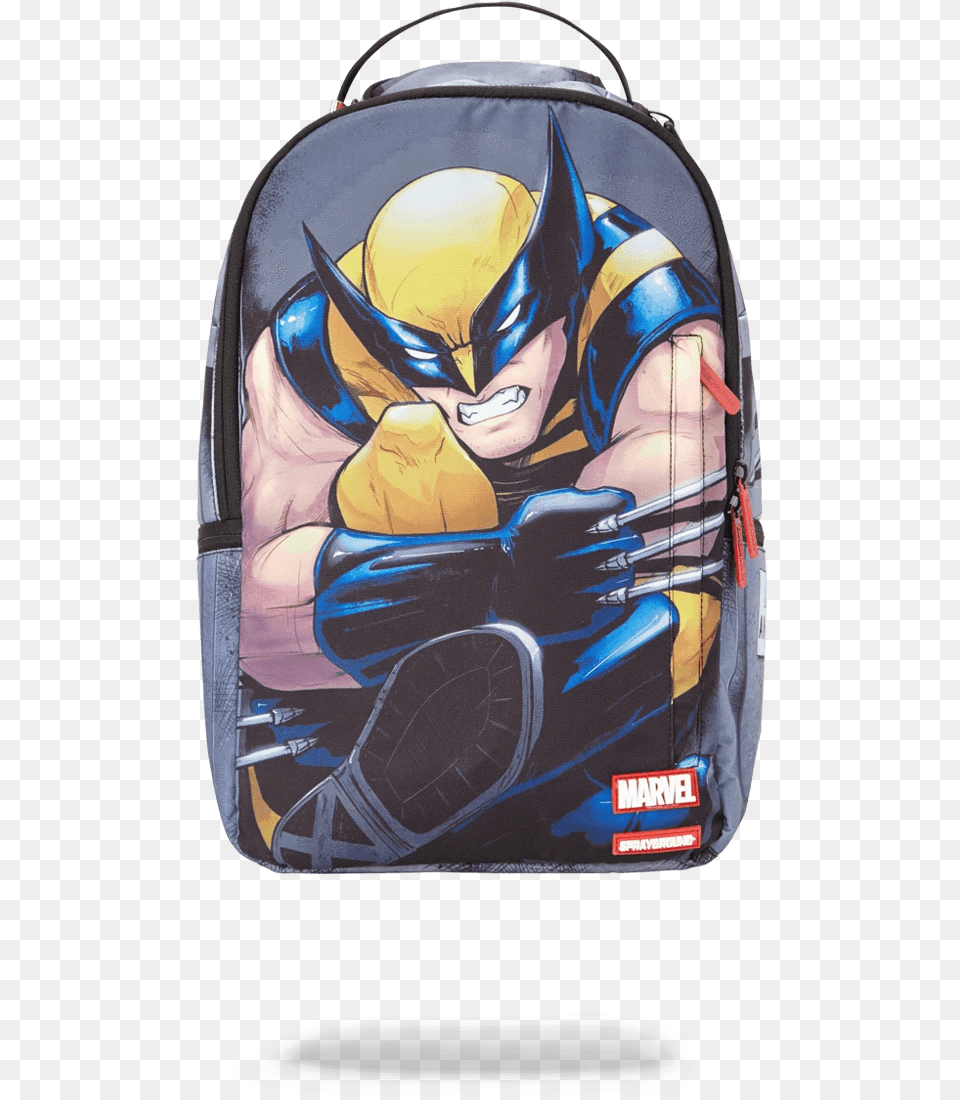 Sprayground Backpack Wolverine, Bag, Face, Head, Person Free Png Download