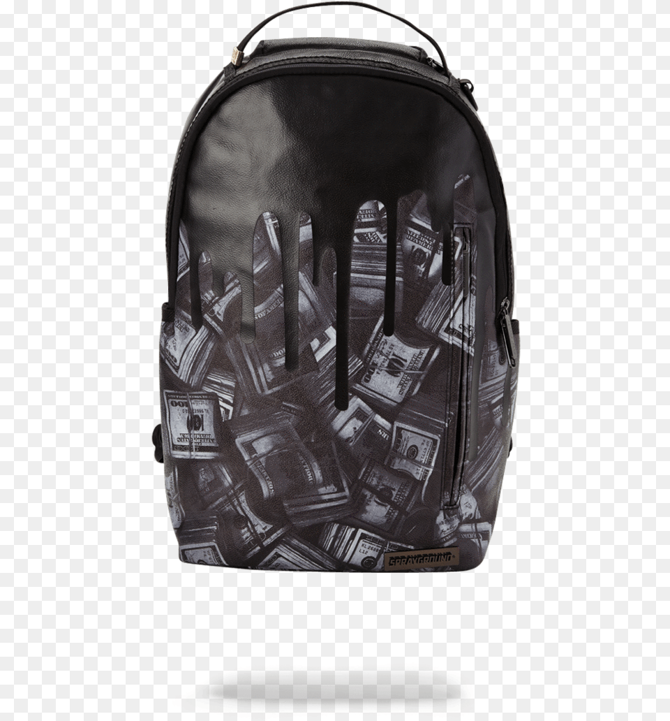 Sprayground Blackout Money Drips Backpack, Accessories, Bag, Handbag, Purse Png