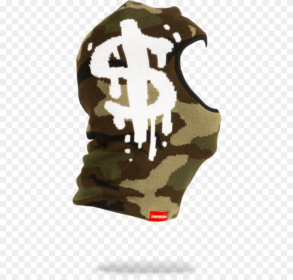 Sprayground Camo Money Drip Ski Mask Ski Mask Beanie, Baby, Person, Military, Military Uniform Free Transparent Png