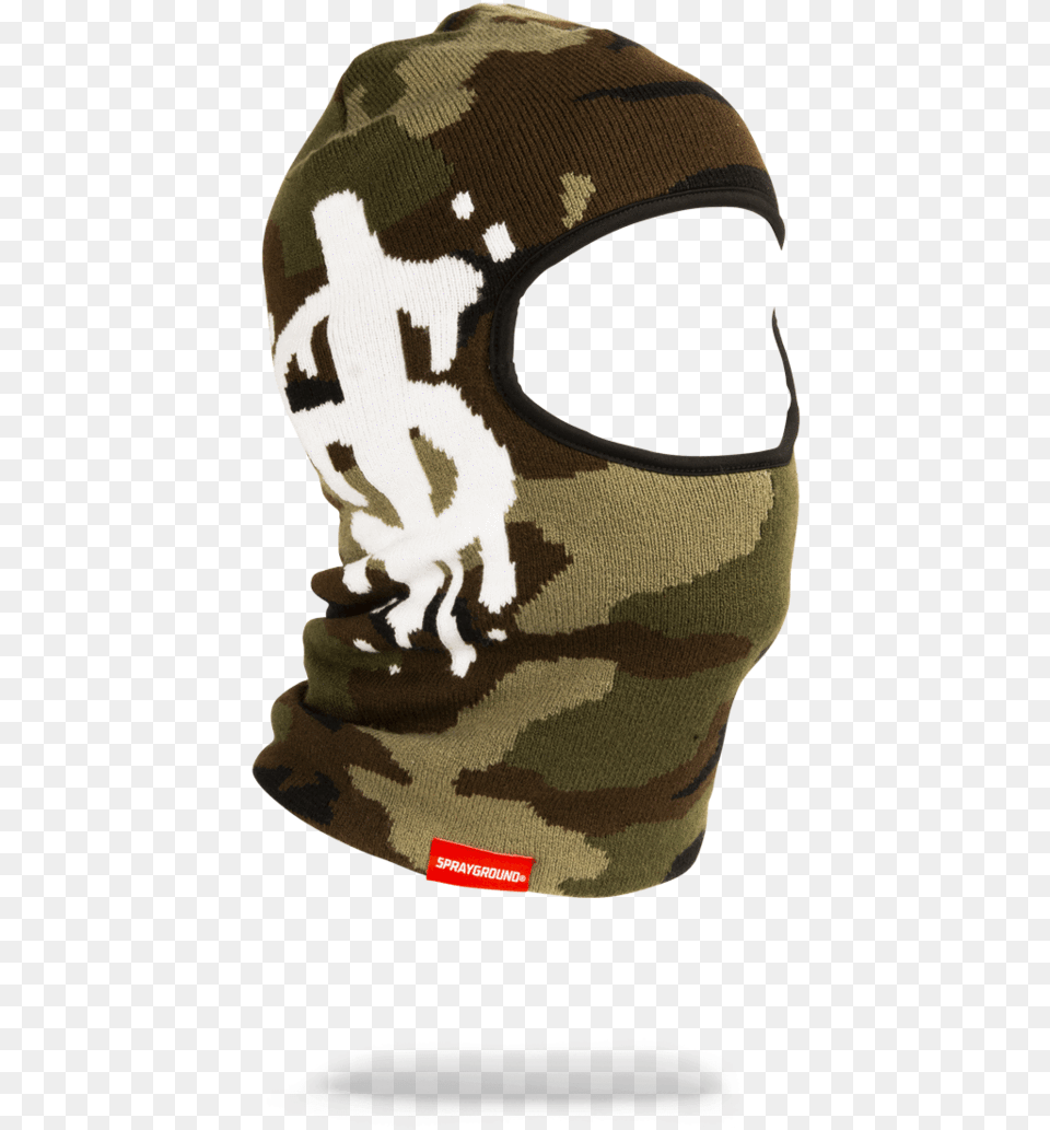 Sprayground Camo Money Drip Ski Mask Ski Mask Ski Mask Sprayground, Cap, Clothing, Hat, Camouflage Free Png
