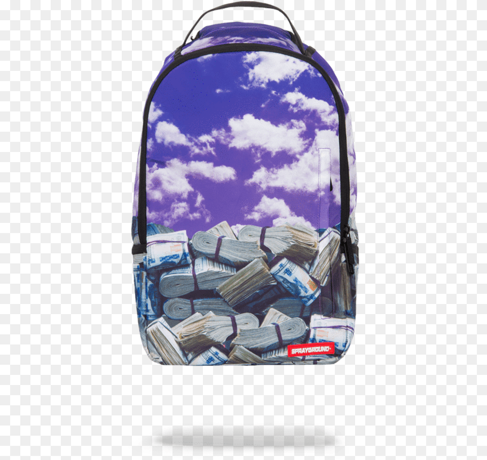 Sprayground Money Clouds Backpack, Bag, Accessories, Handbag Free Transparent Png