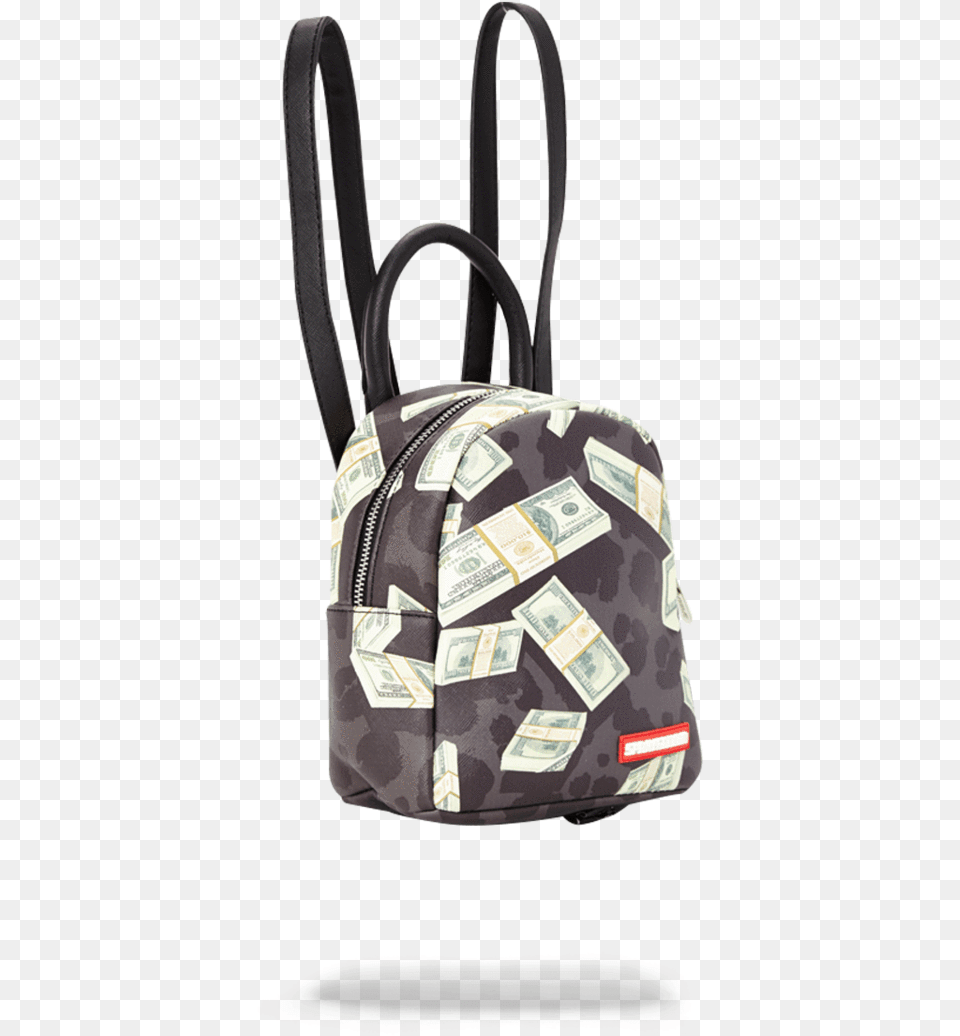 Sprayground Money On Black Leopard Print Mini Mini Tote Bag, Accessories, Handbag, Purse Png