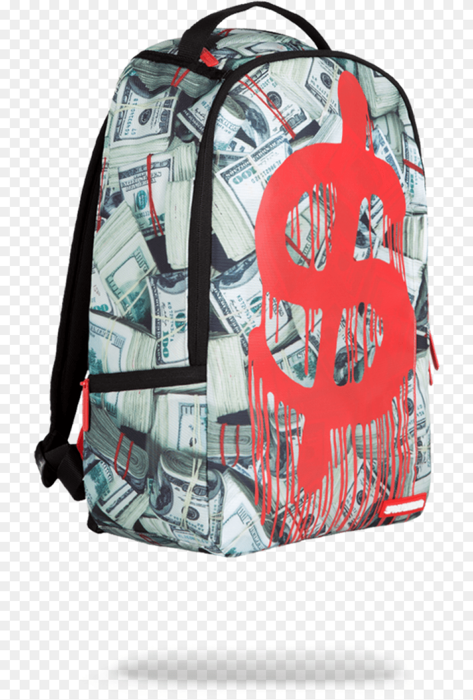 Sprayground Mooney Drips Angle Money Drip Sprayground Bag, Backpack, Accessories, Handbag Free Png