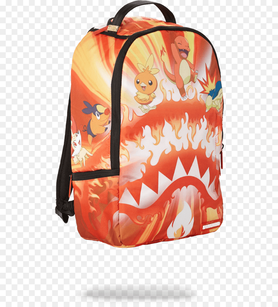 Sprayground Pokemon Charmander Fire Shark Backpack Sprayground Pokemon Backpack, Bag, Accessories, Handbag Free Png