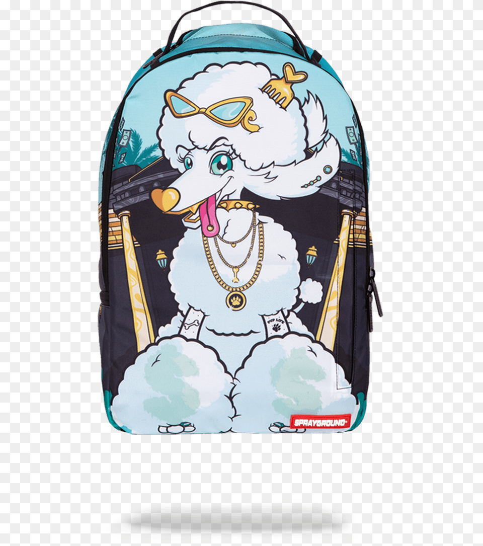 Sprayground Poodle Backpack, Bag, Adult, Wedding, Person Png Image