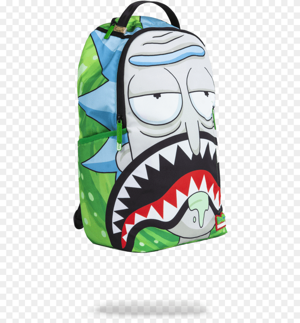 Sprayground Rick Shark Backpack Sprayground Rick Shark Rick And Morty Sprayground Backpack, Bag, Person, Face, Head Png Image