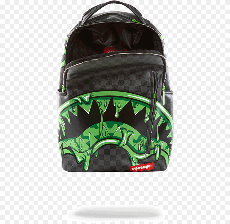 Sprayground Slime Shark Backpack, Accessories, Bag, Handbag, Purse Free Png