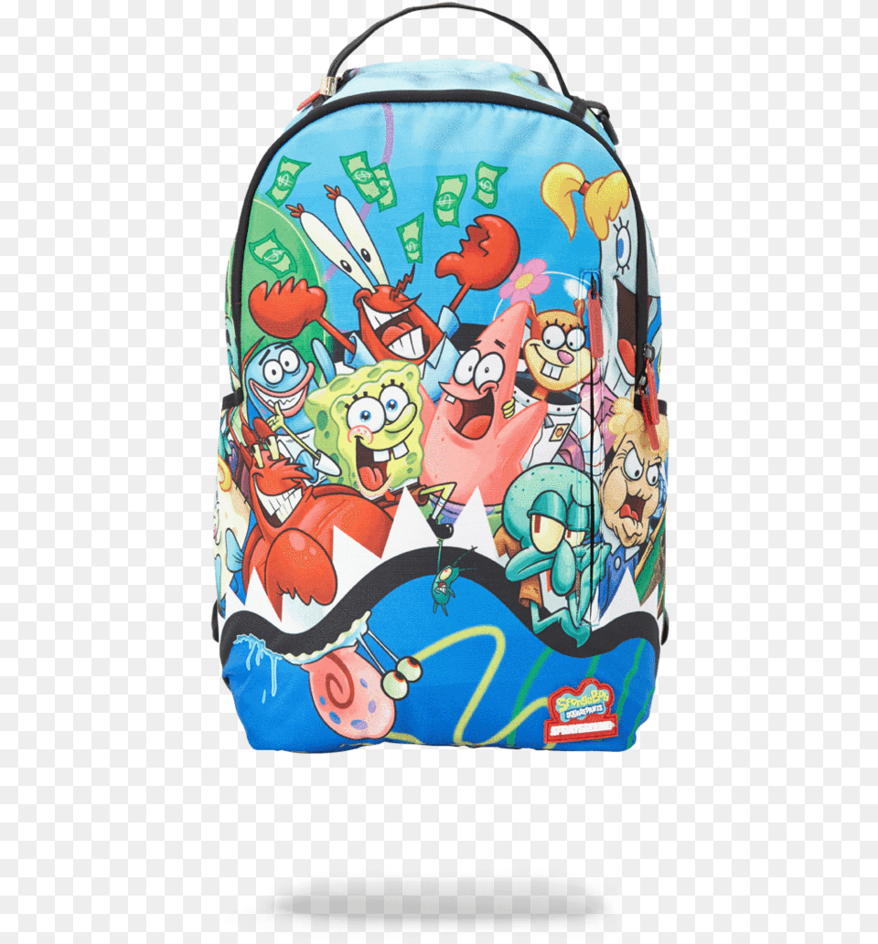 Sprayground Spongebob Shark Squad, Backpack, Bag, Baby, Person Free Transparent Png