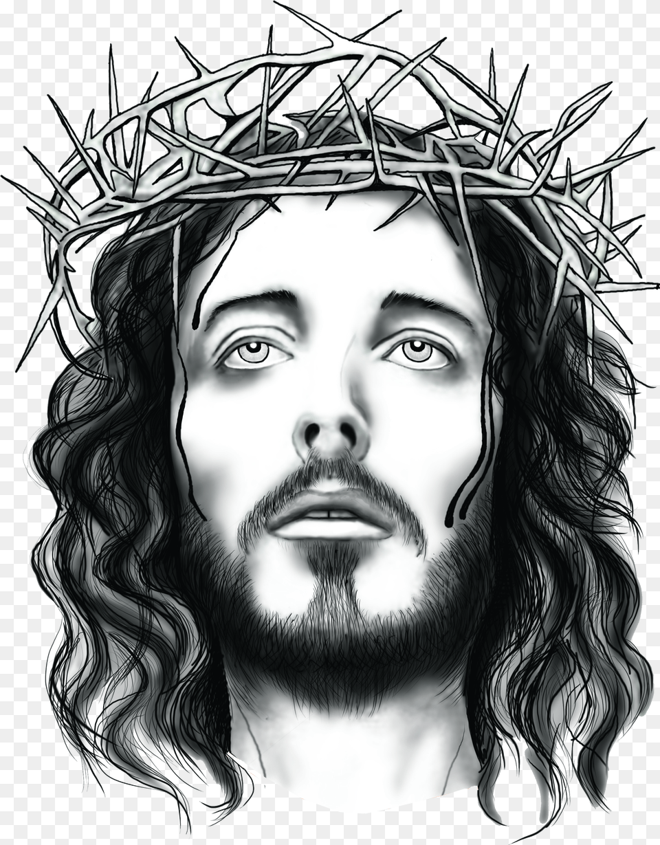 Spreadshirt Christ Holy Of Jesus Jesus Wearing Crown Of Thorns Free Transparent Png