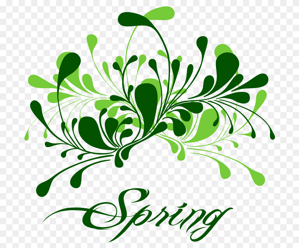 Spring Break Clip Art, Floral Design, Graphics, Green, Pattern Free Png